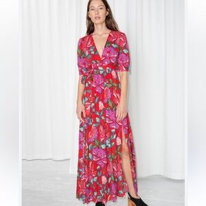Floral Red Maxi Dress
